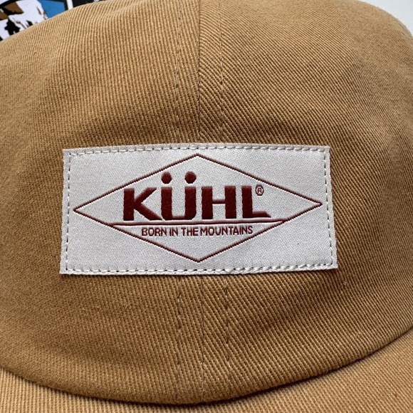 KUHL Throwbak Adjustable Leather Strap Hat Teak‎ Logo Unstructured Cap - Picture 2 of 9